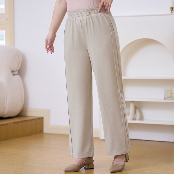 Plus Size Strechband Straight Leg Pants