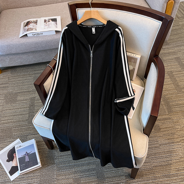 Plus Size Street Wear Hoody Track Long Sleeve Dress (EXTRA BIG SIZE)