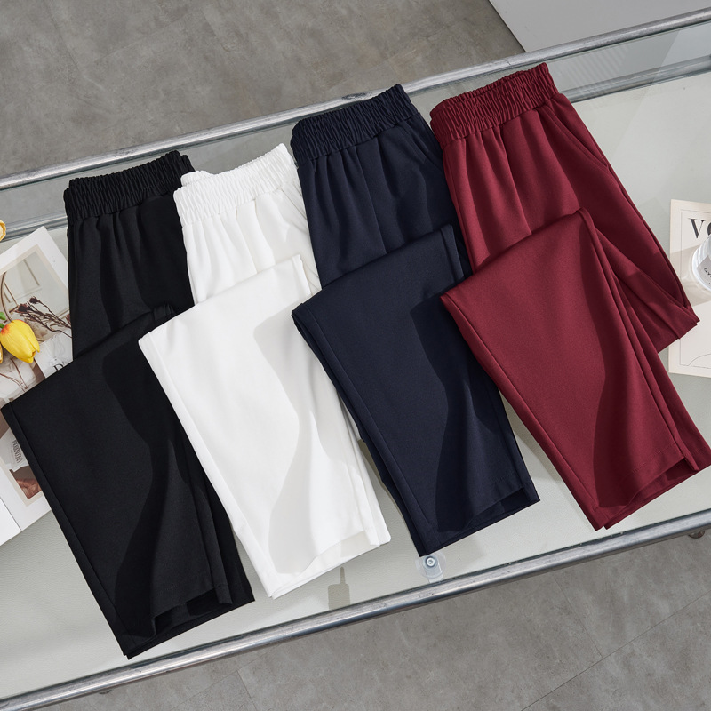 Plus Size Stretch Band Skinny Pants (Eight Length) (EXTRA BIG SIZE)