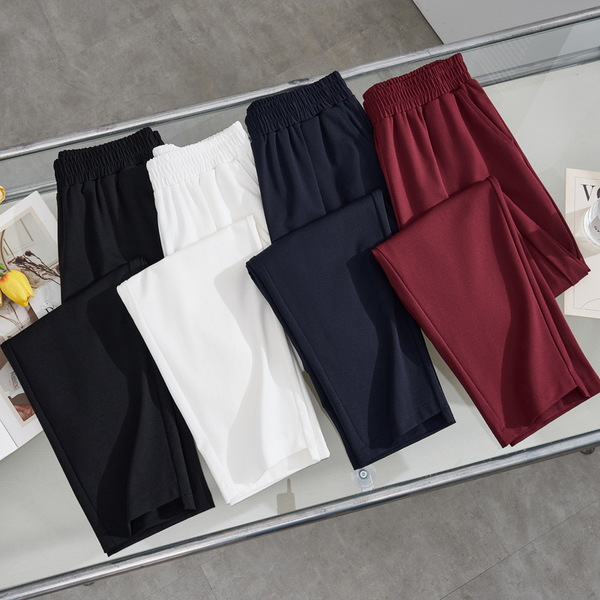 Plus Size Stretch Band Skinny Pants (Eight Length) (EXTRA BIG SIZE)