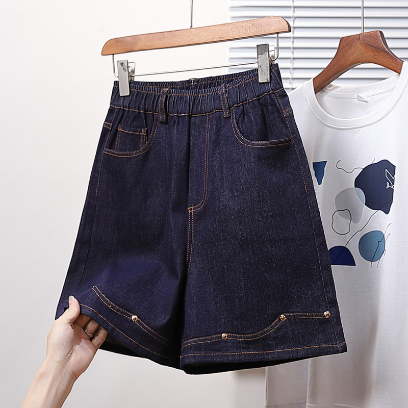 Plus Size Stretchband Above Knee Denim Shorts