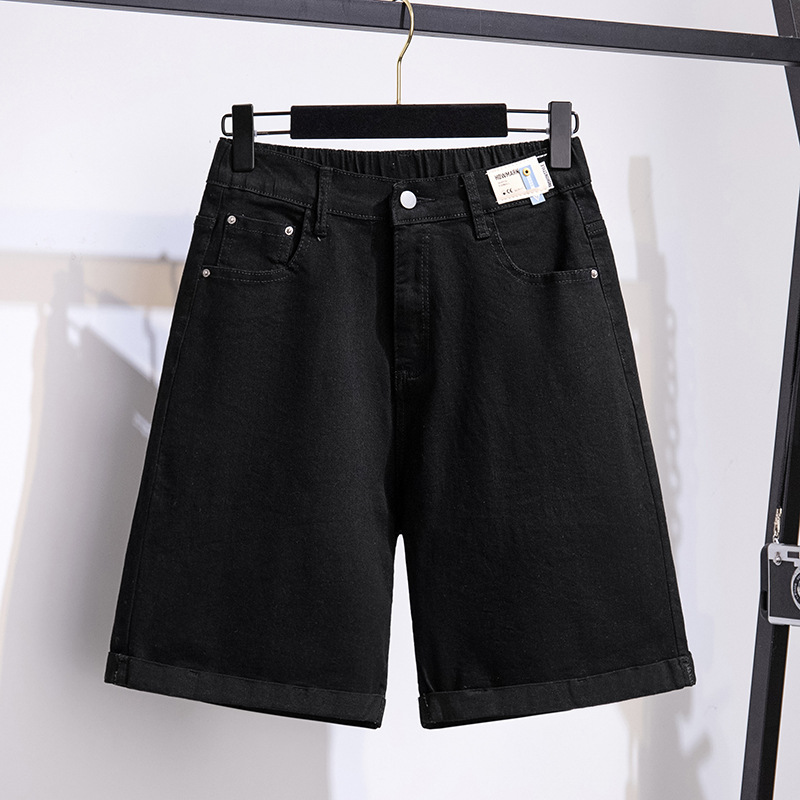 Plus Size Stretchy Waist Long Denim Shorts (EXTRA BIG SIZE)