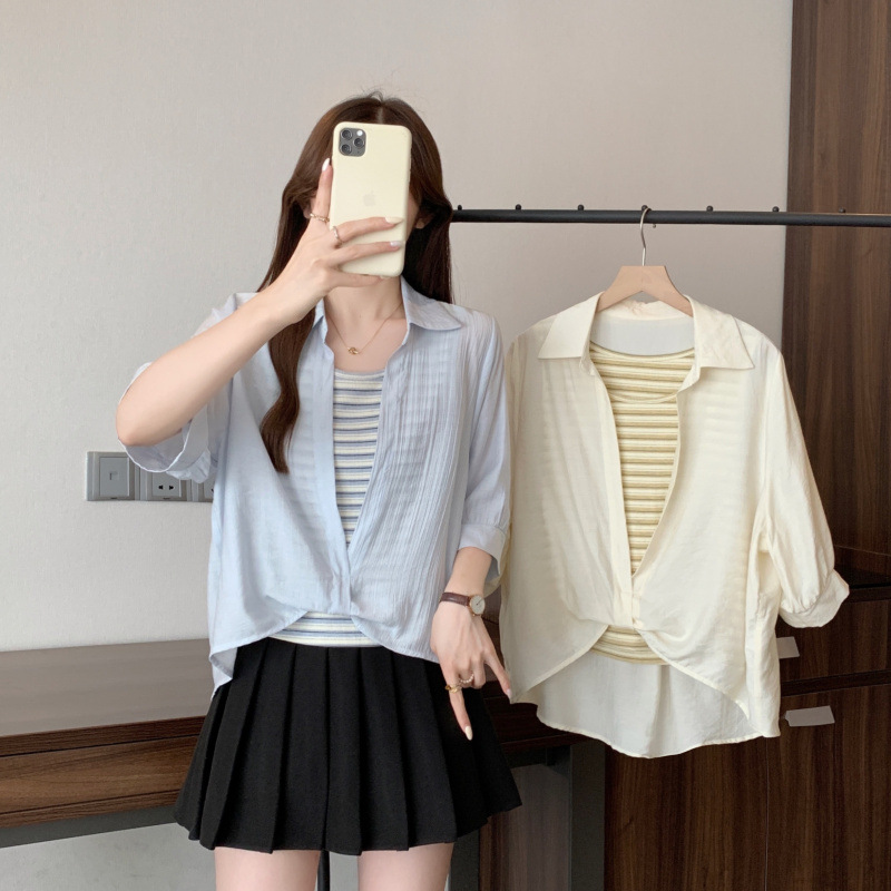 Plus Size Summer Korean Loose Shirt Blouse