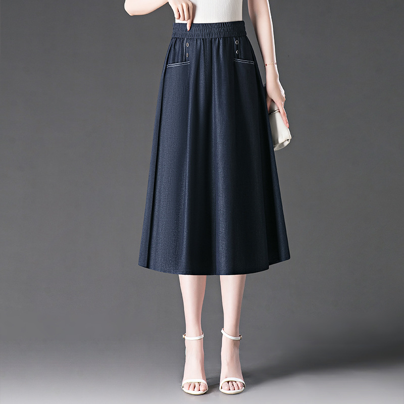 Plus Size Tencel Denim A Line Skirt