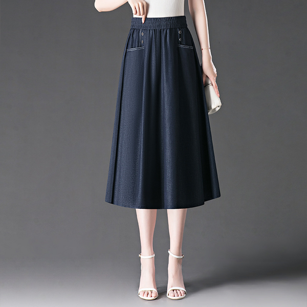 Plus Size Tencel Denim A Line Skirt