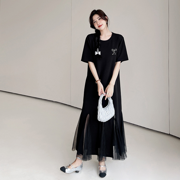 Plus Size Tulle Ribbon T Shirt Dress  Pluspreorder
