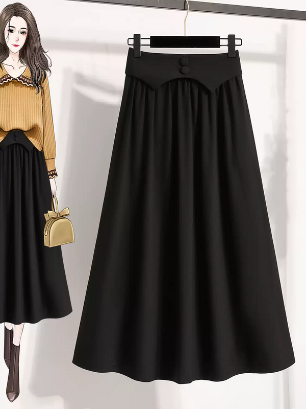 Plus Size Tuxedo A Line Umbrella Skirt