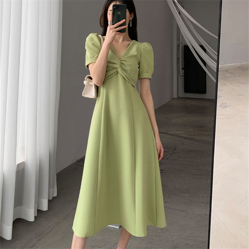 Plus Size Twist Bust A Line Dress