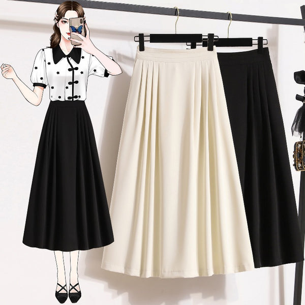 Plus Size Umbrella Pleat A Line Skirt