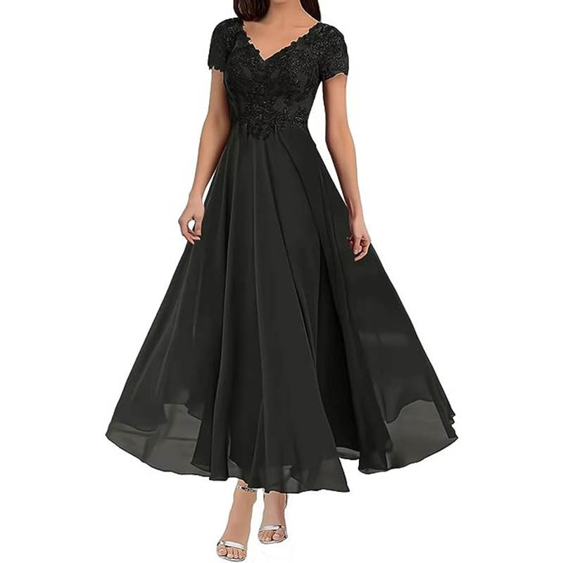 Plus Size V Neck A Line Chiffon Evening Dress  Pluspreorder
