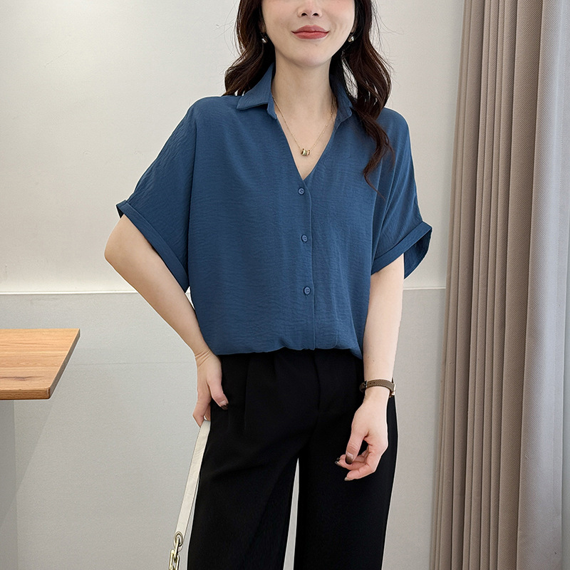 Plus Size V Neck Button Short Sleeve Shirt Blouse (EXTRA BIG ...