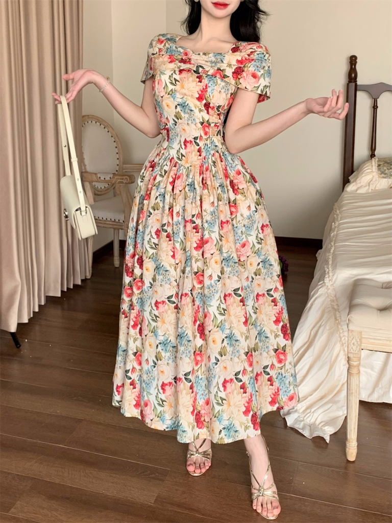 Plus Size Vintage Floral Fit And Flare Dress – Pluspreorder