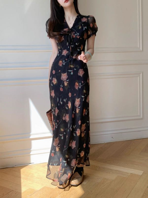 Plus Size Watercolour Floral Dress