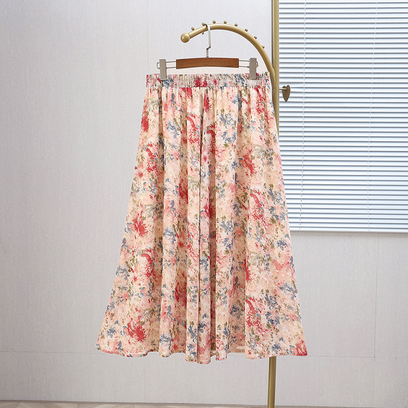 Plus Size Watercolour Floral Skirt (EXTRA BIG SIZE)