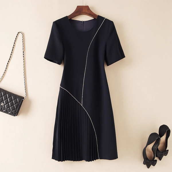 Plus Size Work Pleat Shift Dress