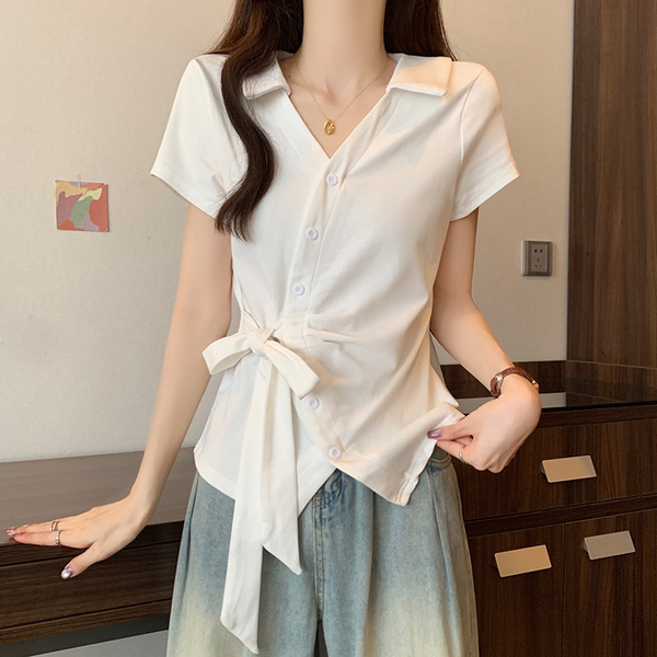 Plus Size Work Wrap Shirt Blouse