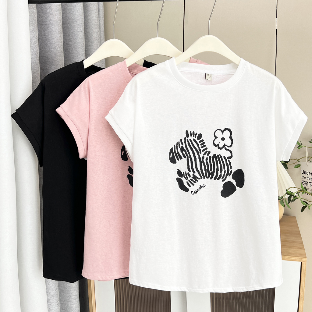 Plus Size Zebra Cartoon T-Shirt