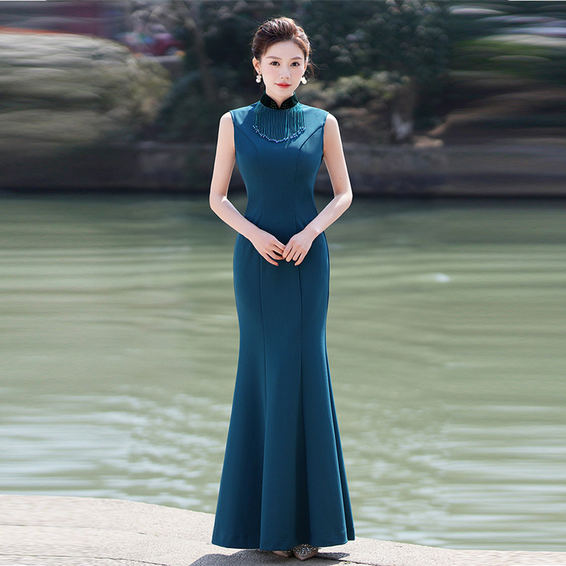 (S-5XL & Custom Size) Plus Size Classy Mermaid Qipao Formal Gown