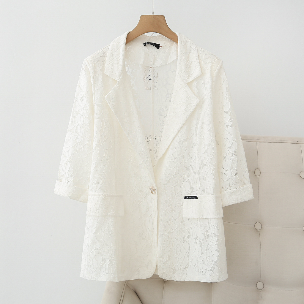 (XL-5XL) Plus Size Lace Blazer (EXTRA BIG SIZE)
