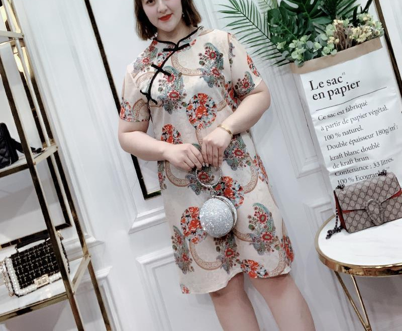 (XL-6XL) Plus Size Print A Line Qipao (EXTRA BIG SIZE) – Pluspreorder