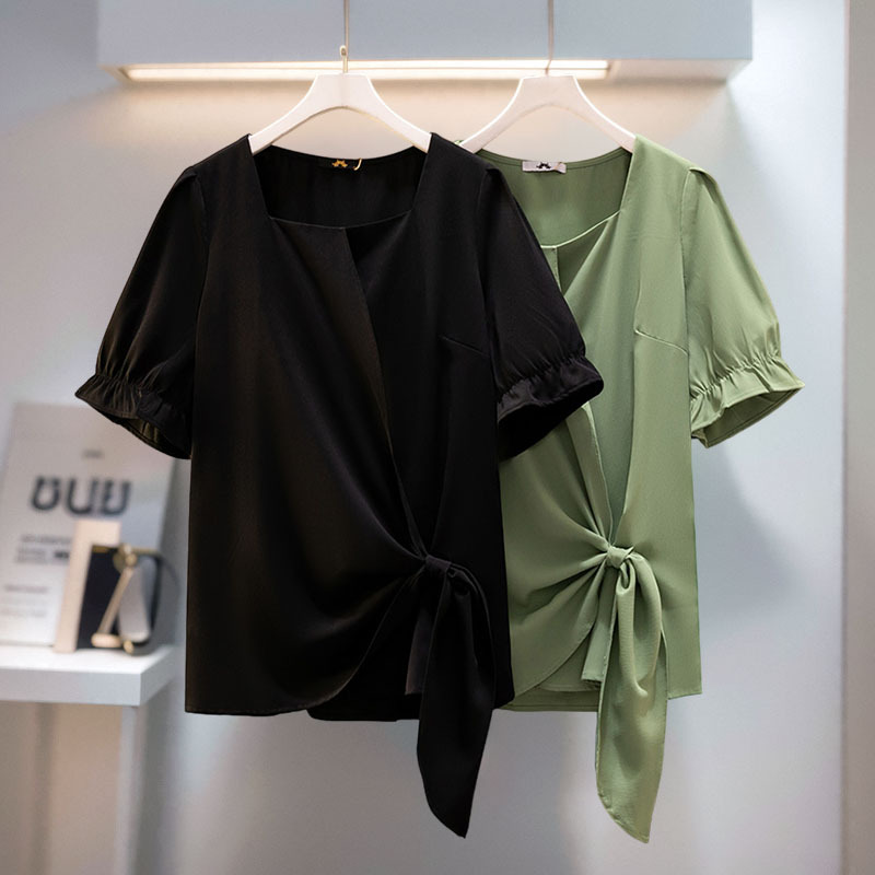 (XL-6XL) Plus Size Wrap Square Neck Blouse (EXTRA BIG SIZE) – Pluspreorder