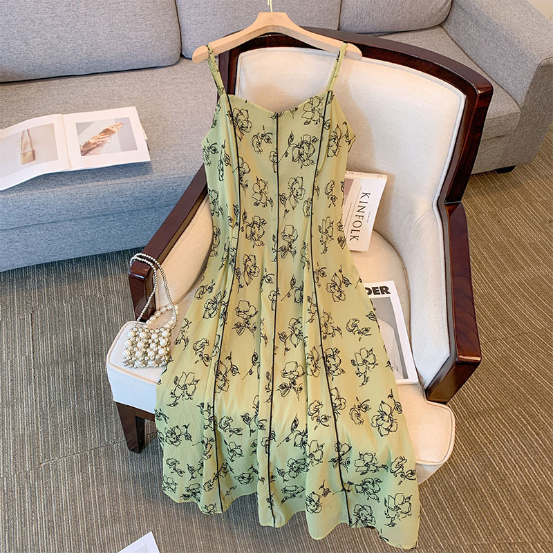 (XL-7XL) Plus Size Floral Vintage Slip Dress (EXTRA BIG SIZE)