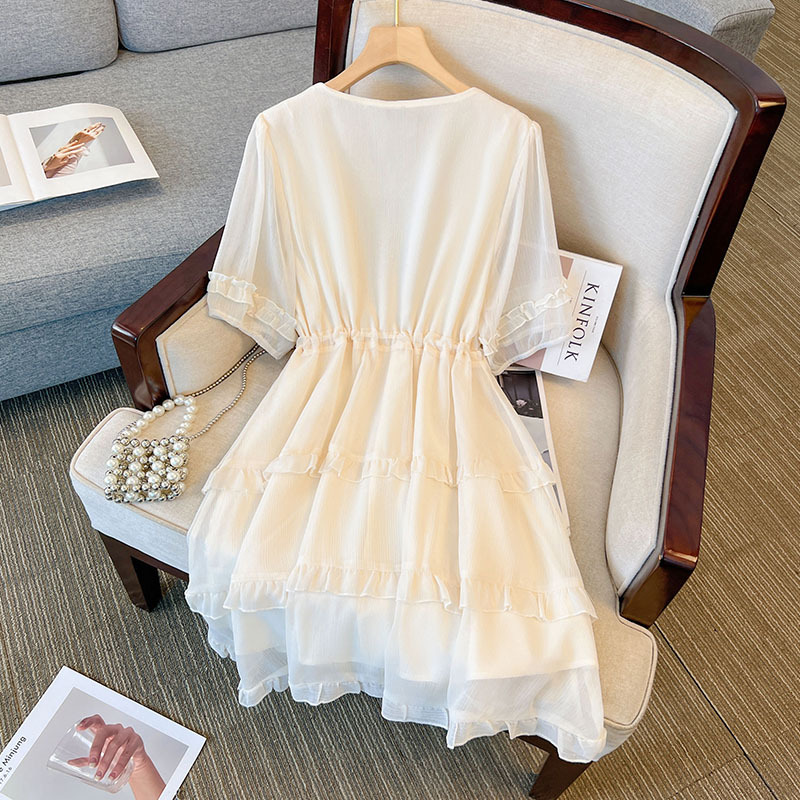 XL-7XL) Plus Size Frill V Neck Fairy Dress (EXTRA BIG SIZE) – Pluspreorder
