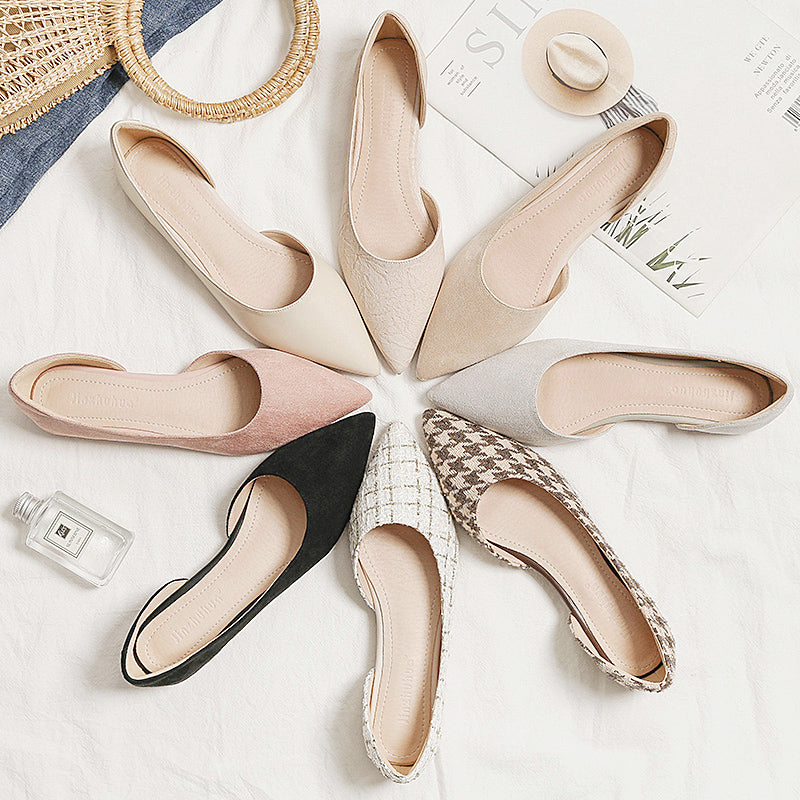 (34-45) Korean Big Size Pointed Toe Ballet Flats Shoes