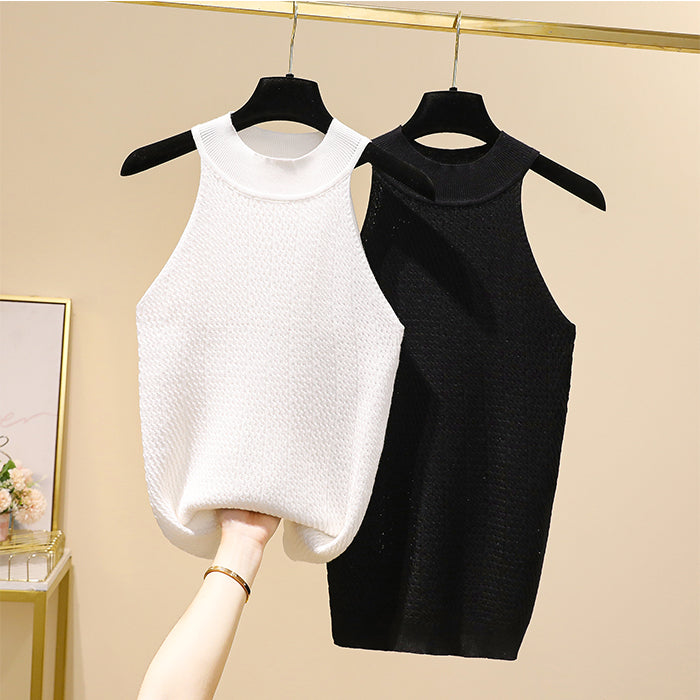 Plus Size Knit Choker Sleeveless Top