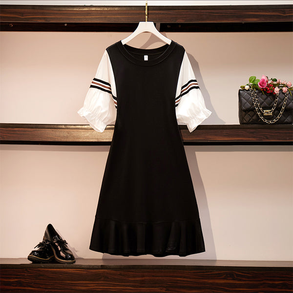 Plus Size Batwing Short Sleeve Dress