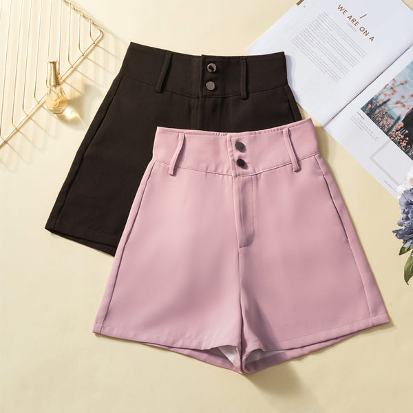 Plus Size Highwaist Shorts (Black, Pink)