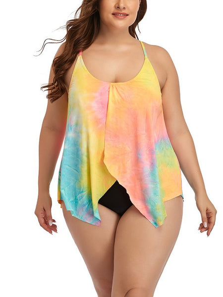 tie dye plus size bathing suit