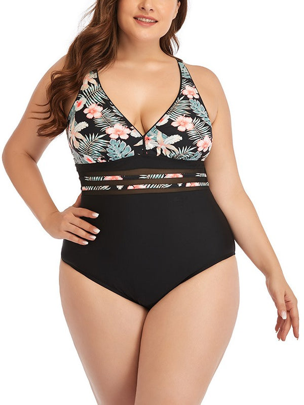 Plus Size Hawaiian Swimsuit