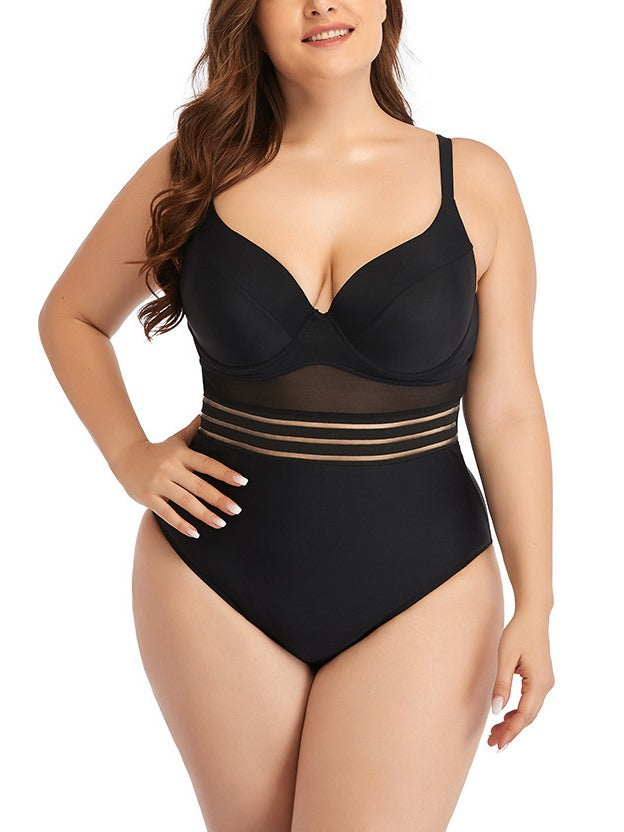Plus Size Black One Piece Swimsuit