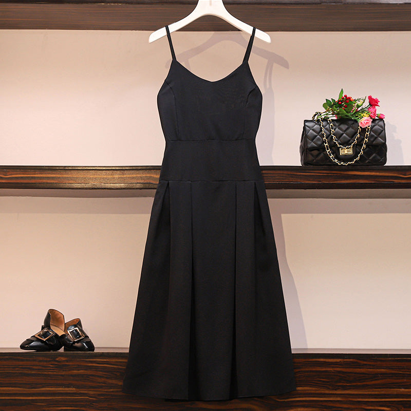 Plus Size Pleated Sleeveless Midi Dress