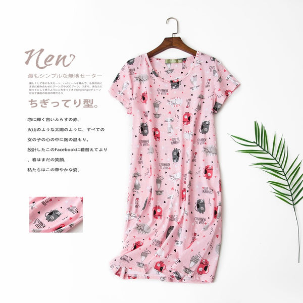 Plus Size Pyjamas Dress with Cute Prints (EXTRA BIG SIZE)