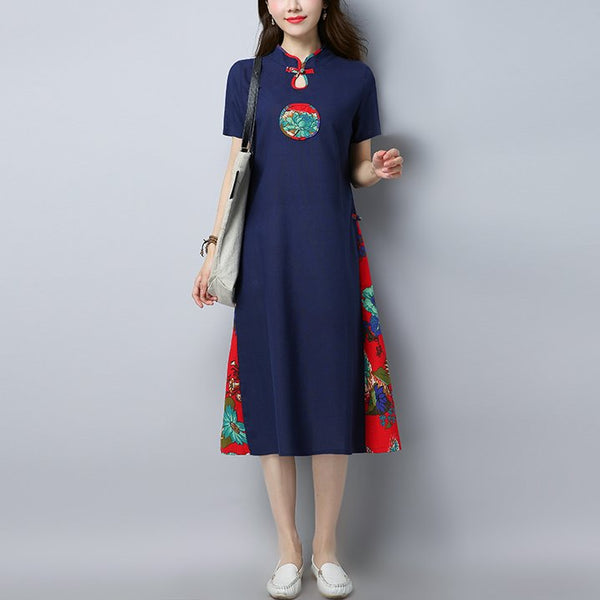 Plus Size Oriental Side Panel Cheongsam