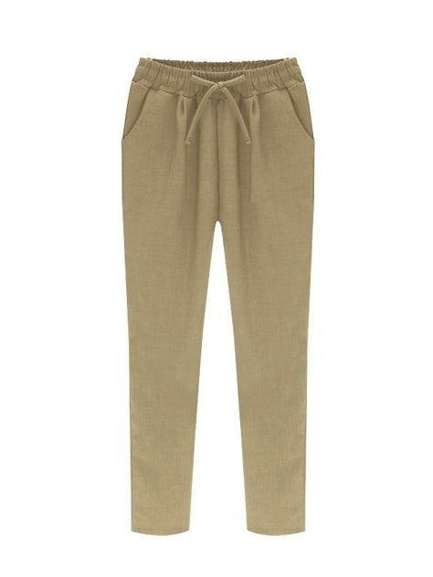 The Linen Pant (Khaki/Black)