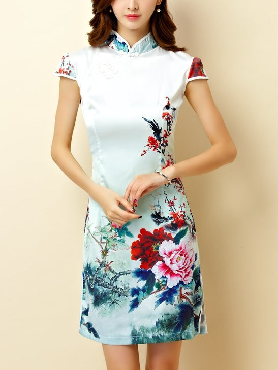 Peonies Paint Qipao Cheongsam