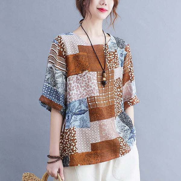 Plus Size Spring Cotton Linen Shirt