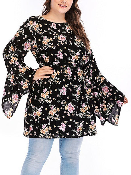 Morana Floral Flare Sleeve Dress / Blouse