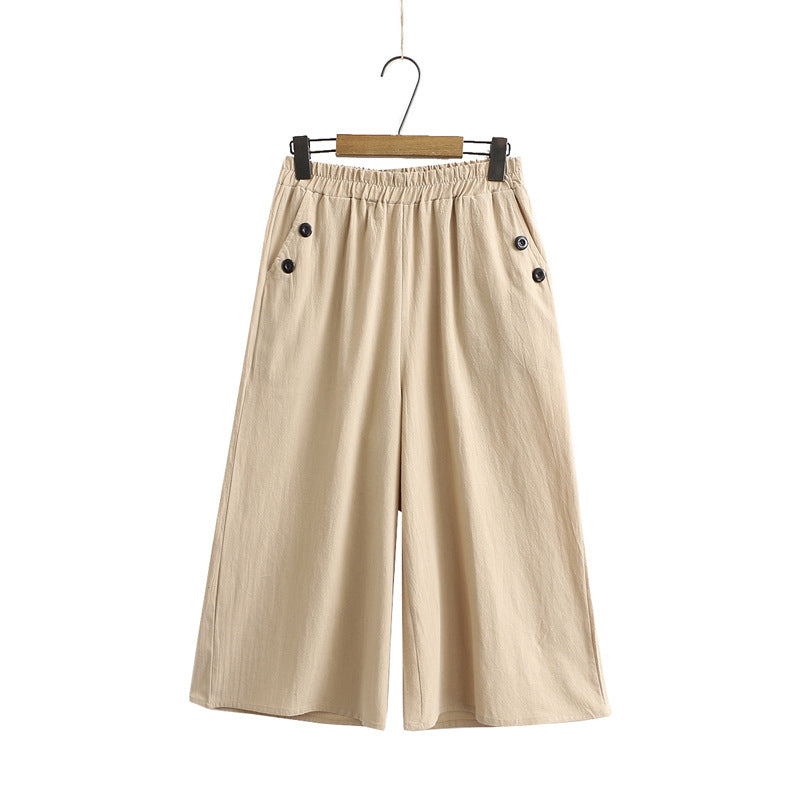 Plus Size Wide Leg Culottes Pants