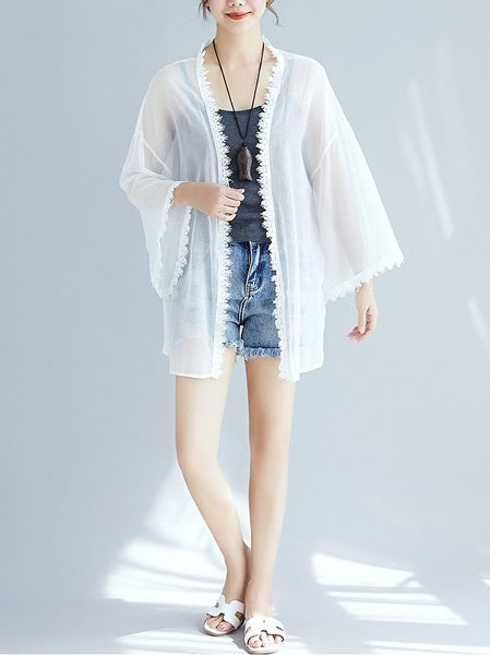 Orlaith Lace Lined Kimono Sleeve Jacket EXTRA BIG SIZE