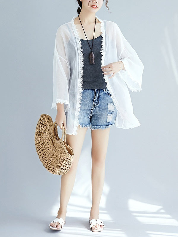 Orlaith Lace Lined Kimono Sleeve Jacket (EXTRA BIG SIZE)