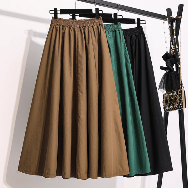 Plus Size Tent A Line Midi Skirt