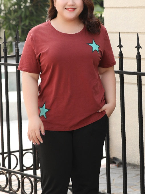 Rayssa Brown Star Tee Shirt (EXTRA BIG SIZE)