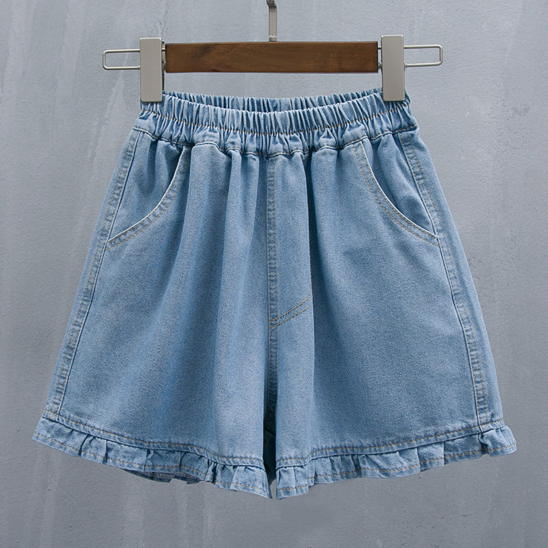 Koleta Plus Size Frill Denim Shorts
