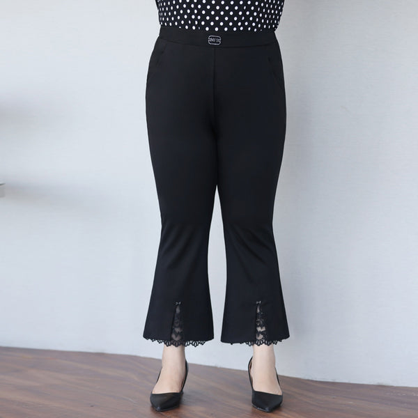 Plus Size Work Bell Leg Black Pants (EXTRA BIG SIZE)