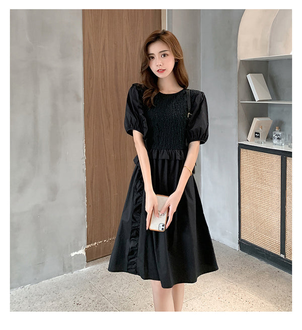 Plus Size Black Korean Babydoll Dress