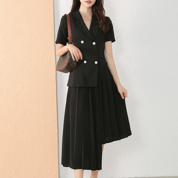 Plus Size Formal Tuxedo Korean Midi Shirt Dress